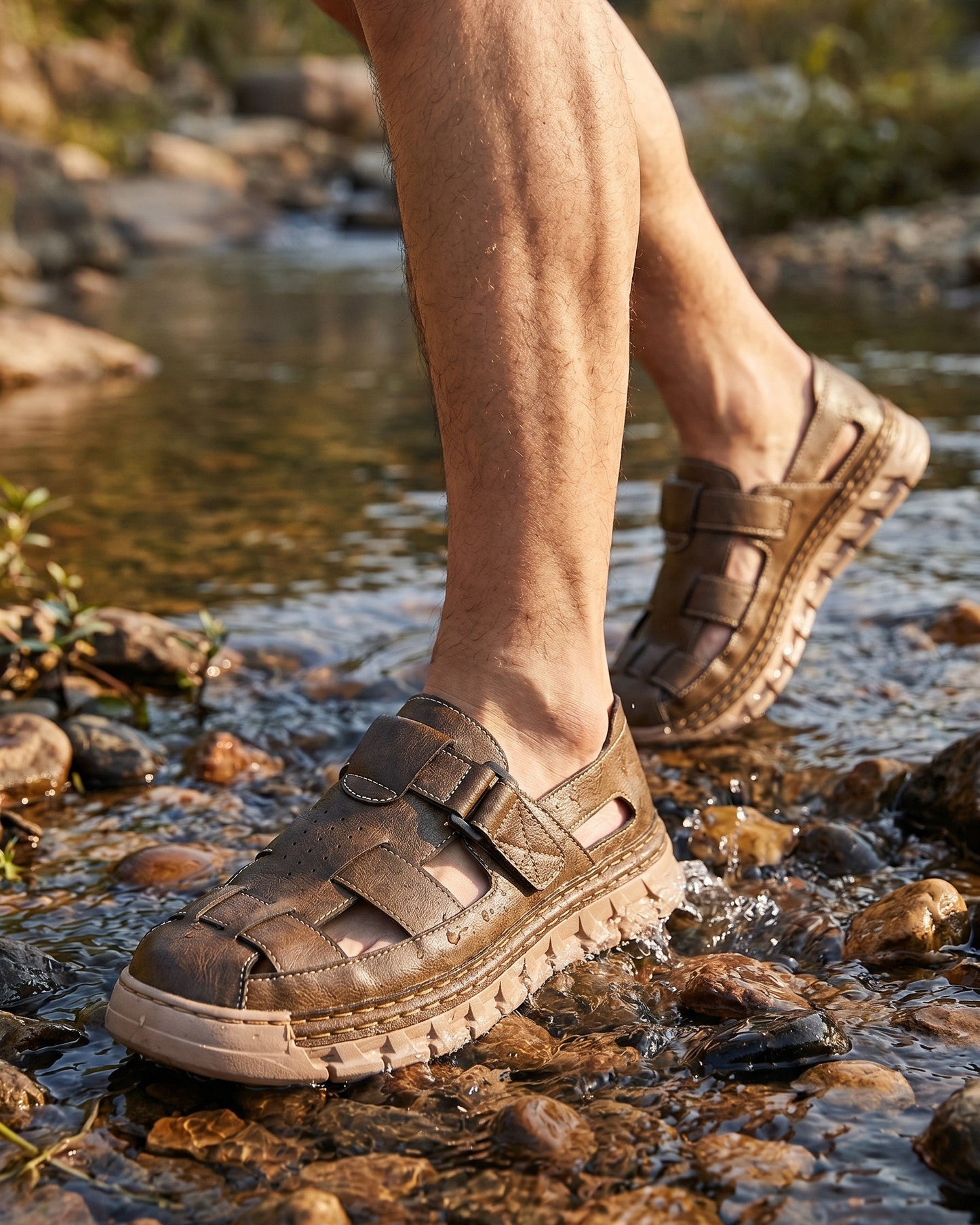 Ciro Leather Closed-Toe Sandals