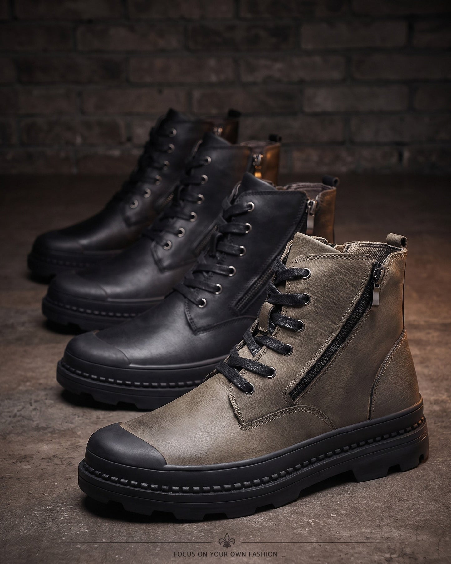Mauro Leather Combat Boot