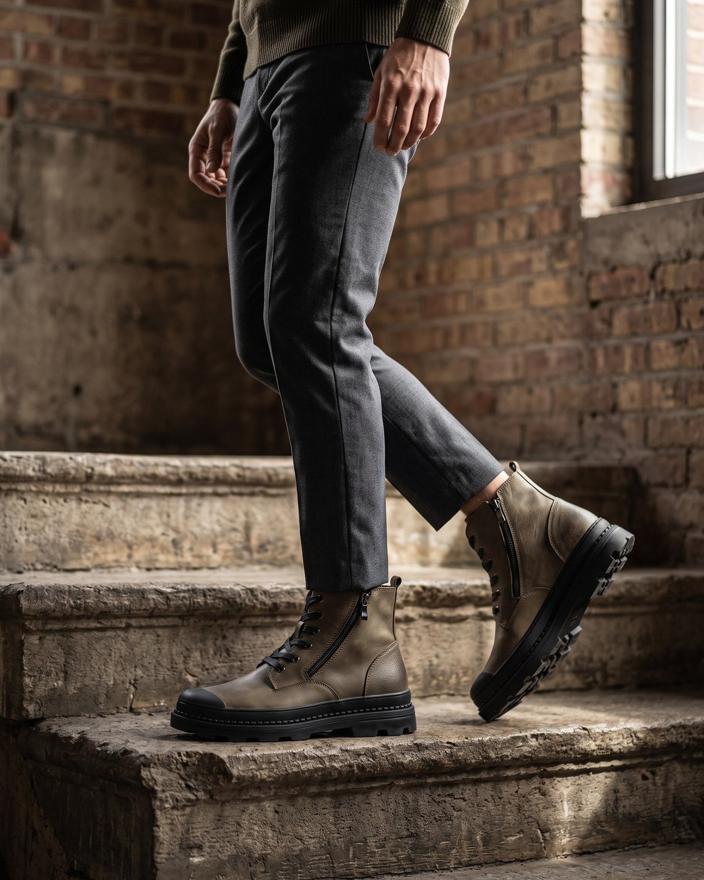 Mauro Leather Combat Boot
